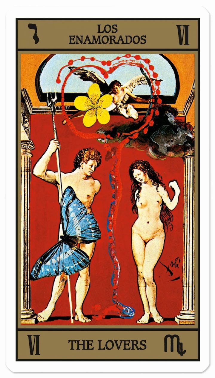 Dali tarot book lovers card