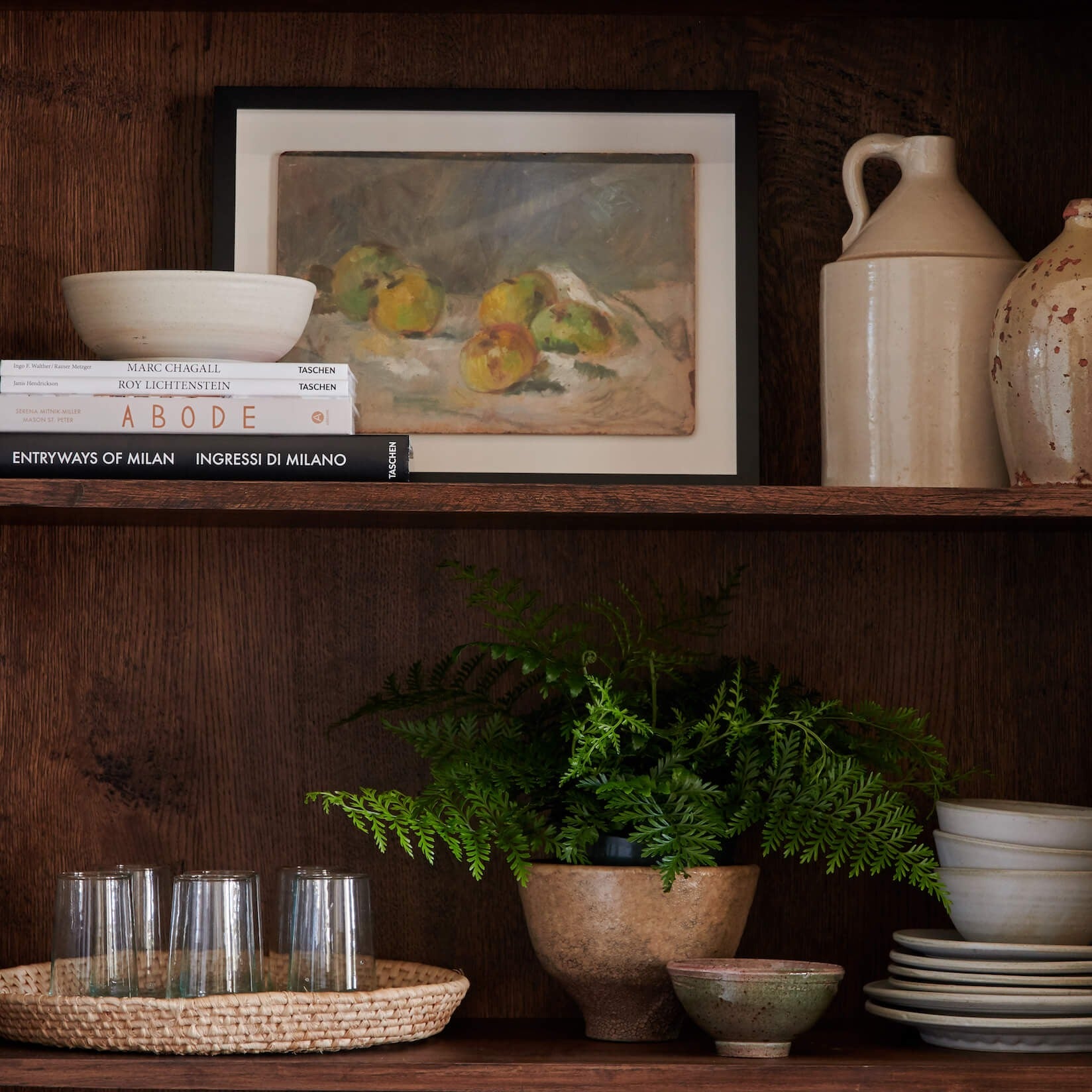 Tan neutrals bookcase